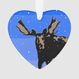 Moose im Winter - Original Wildlife Art Ornament