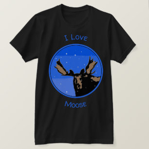 Moose im Winter - Original Wildlife Art T-Shirt