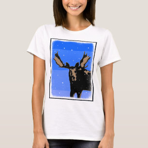 Moose im Winter - Original Wildlife Art T-Shirt