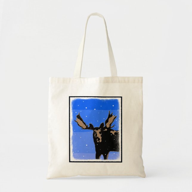 Moose im Winter - Original Wildlife Art Tragetasche (Vorne)