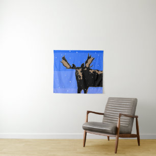 Moose im Winter - Original Wildlife Art Wandteppich