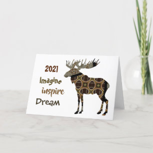 Moose Imagine Inspirier Dream Falten Ferienkarte Feiertagskarte