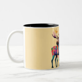 Moose is Waiting to Join a Herd Zweifarbige Tasse