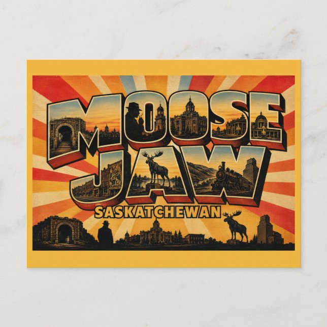 Moose Jaw Saskatchewan Tunnel City Postkarte (Vorderseite)