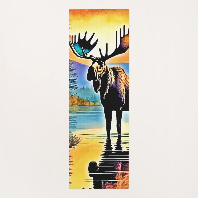 Moose Lake Sunset Majestät Yogamatte (Rückseite)