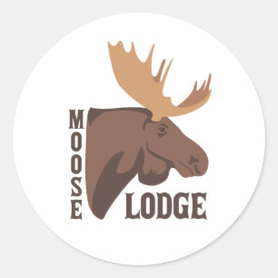 Moose Lodge Runder Aufkleber