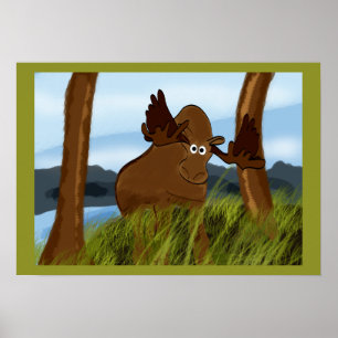 Moose-Malerei Poster