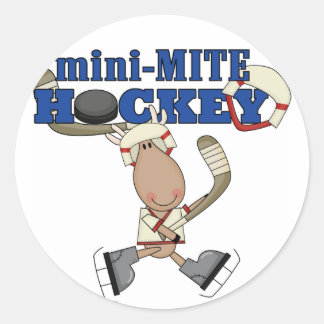 Moose Mini Mite Hockey Tshirts und Geschenke Runder Aufkleber