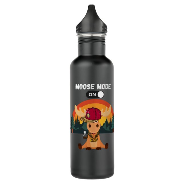 Moose Mode On Edelstahlflasche (Links)