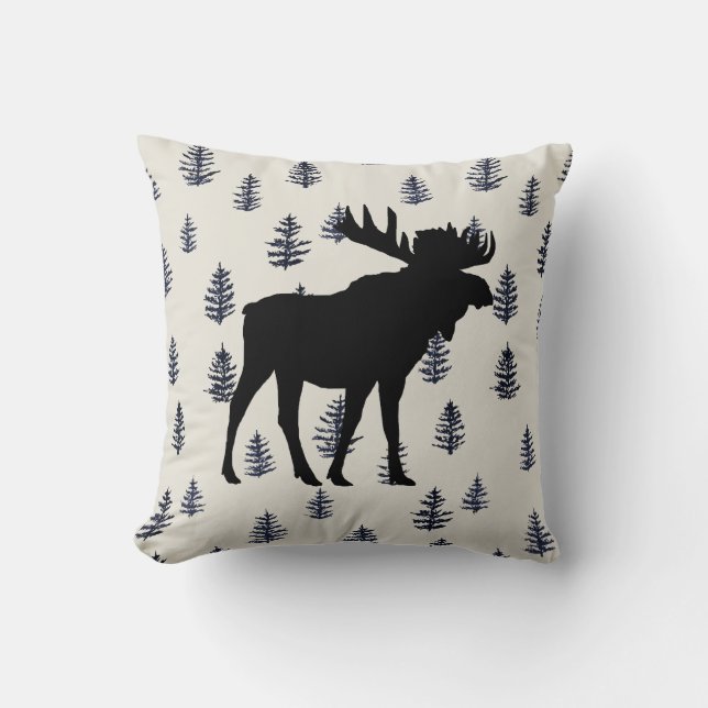 Moose Mountain Pine Tree Wilderness Throw Kissen (Vorderseite)