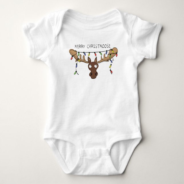 Moose Niedlich Funny Christmas Baby Strampler (Vorderseite)