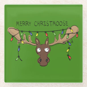 Moose Niedlich Funny Christmas Glasuntersetzer