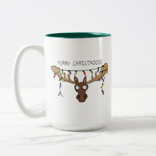 Moose Niedlich Funny Christmas Zweifarbige Tasse