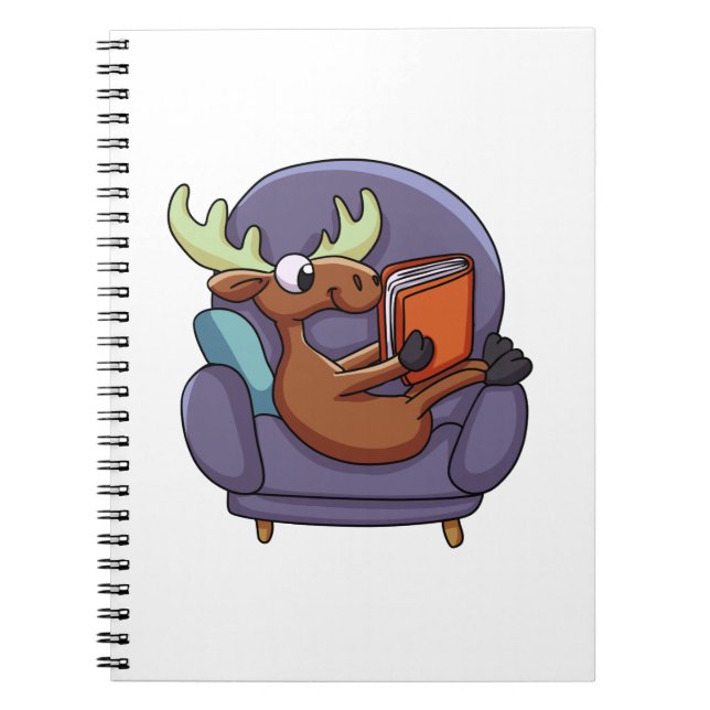 Moose reading a book wir haben Sofa Choose back co Notizblock (Vorderseite)