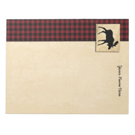 Moose Red Black Karo Border Notizblock