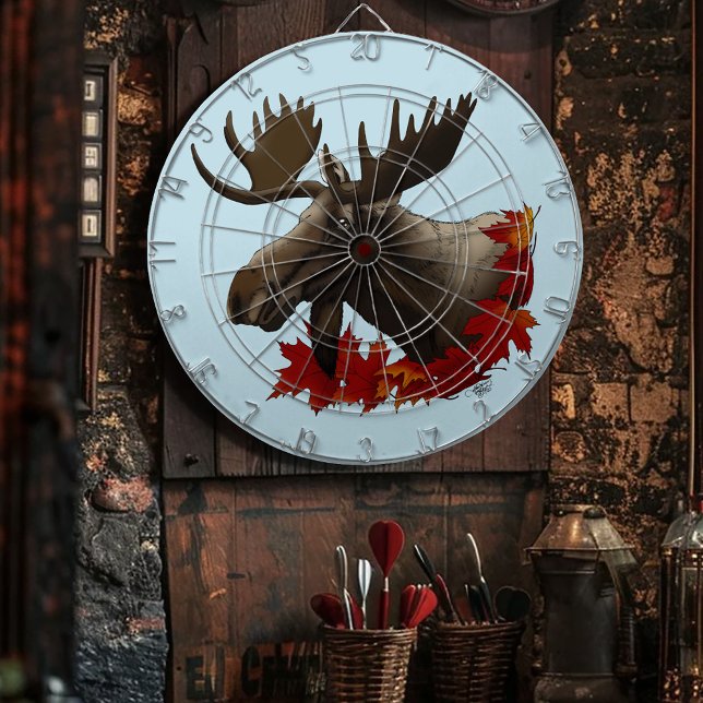 Moose Red Maple Blätter Dartscheibe (Von Creator hochgeladen)