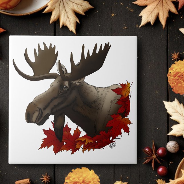 Moose Red Maple Blätter Fliese (Von Creator hochgeladen)