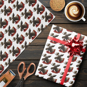 Moose Red Maple Blätter Geschenkpapier