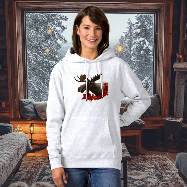 Moose Red Maple Blätter Hoodie (Von Creator hochgeladen)