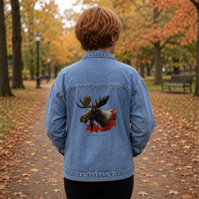 Moose Red Maple Blätter Jeansjacke (Von Creator hochgeladen)