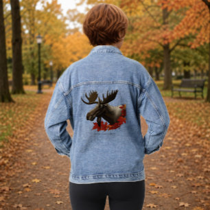 Moose Red Maple Blätter Jeansjacke