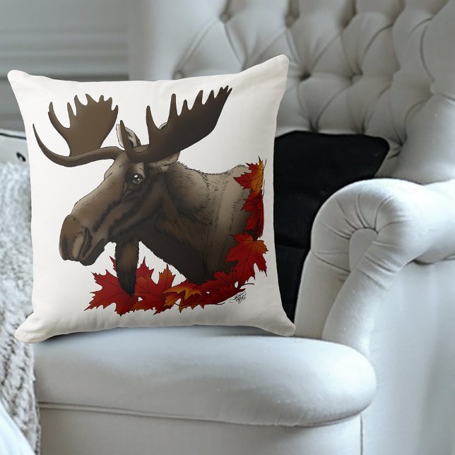 Moose Red Maple Blätter Kissen (Von Creator hochgeladen)