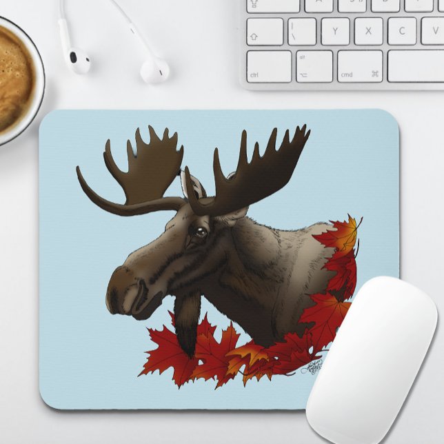 Moose Red Maple Blätter Mousepad (Von Creator hochgeladen)