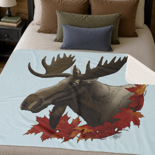 Moose Red Maple Blätter Sherpadecke