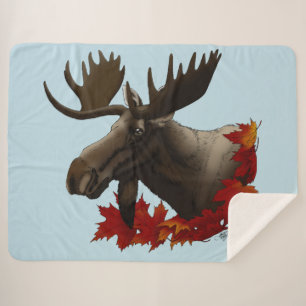 Moose Red Maple Blätter Sherpadecke