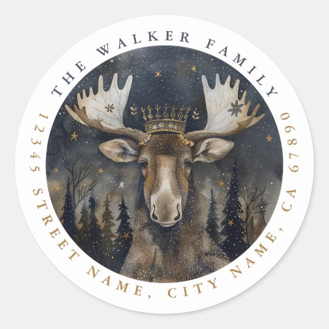 Moose Round Stickers (Vorderseite)