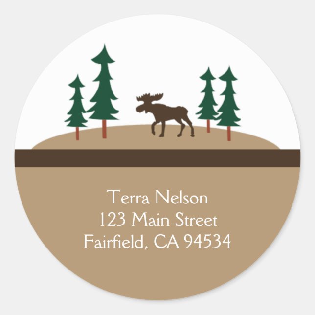 MOOSE Rustic Lodge Rücksendeadresse Stickers (Vorderseite)