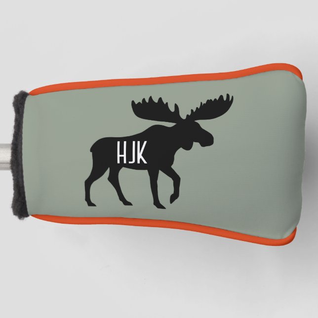 Moose Silhouette Custom Name Wildlife Wild Animal  Golf Headcover (Vorderseite)