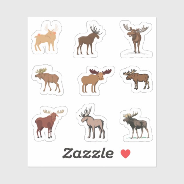 Moose Stickers Aufkleber (Blatt)