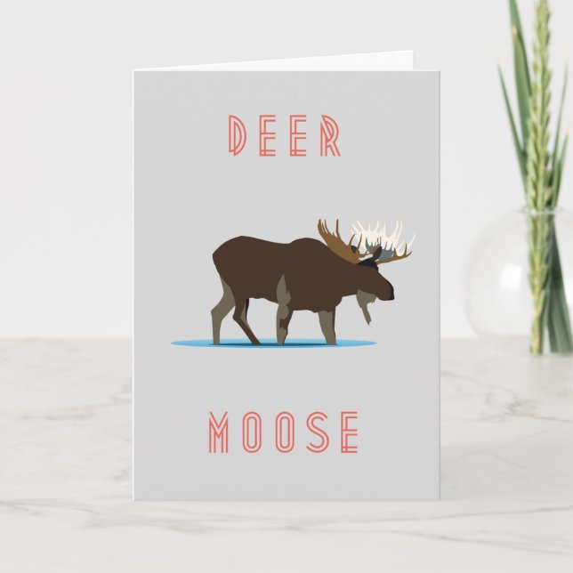 Moose Valentines Card Karte (Vorderseite)