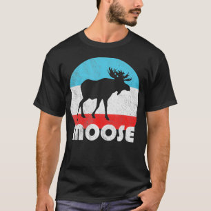 Moose Vintag Retro Silhouette Geschenk T-Shirt