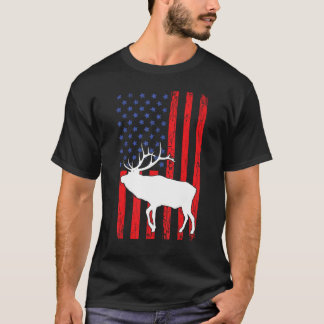 Moose Vintage US-amerikanische Flagge Moose Patrio T-Shirt