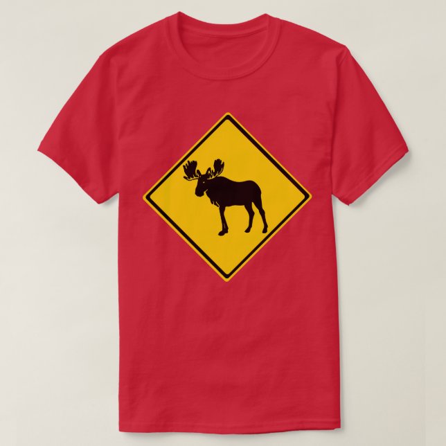 Moose-Warnzeichen T-Shirt (Design vorne)