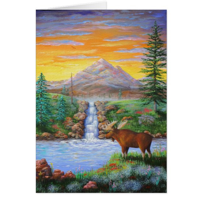 Moose Wildlife Mountains Creationarts (Vorne)