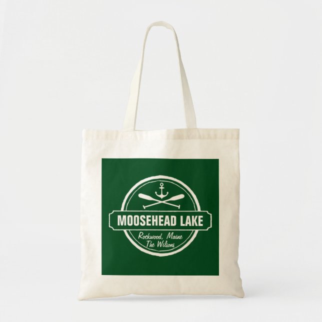 Moosehead Lake Maine Ankerstadt und Name Tragetasche (Vorne)