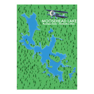Moosehead Lake, Piscataquis County Karte Foto Druc