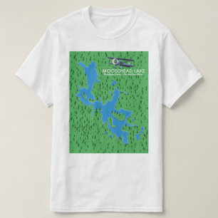Moosehead Lake, Piscataquis County Karte T-Shirt