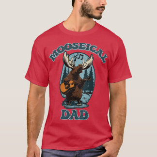 Mooseical Musical Vater Moose mit akustischer Gita T-Shirt