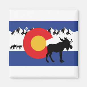 MOOSESin - Colorado-Flagge Magnet