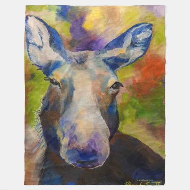 Moosey Moose Alaskan Fleece Blanket (Vorderseite)