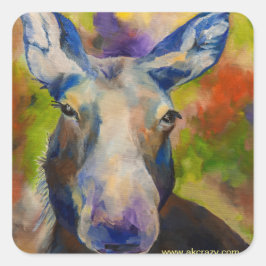 Moosey Moose Quadratischer Aufkleber