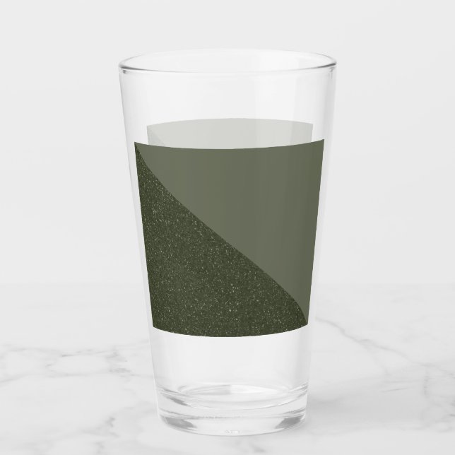 Moosgrün gedrehtes Pint-Glas Glas (Vorderseite)