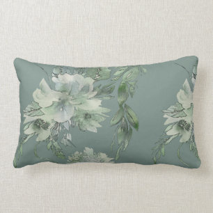 Moosgrüne Blumenmystik, zeitgenössische Lumbar Lendenkissen