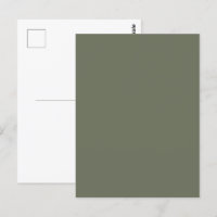 Moosgrüne personalisierbare Postkarte