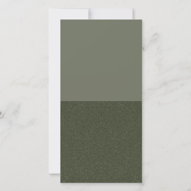 Moosgrüne Split-Texture-Flachkarte – Anpassbar Ankündigung (Vorderseite)