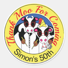 Moosicians lustige Geburtstagsparty Runder Aufkleber